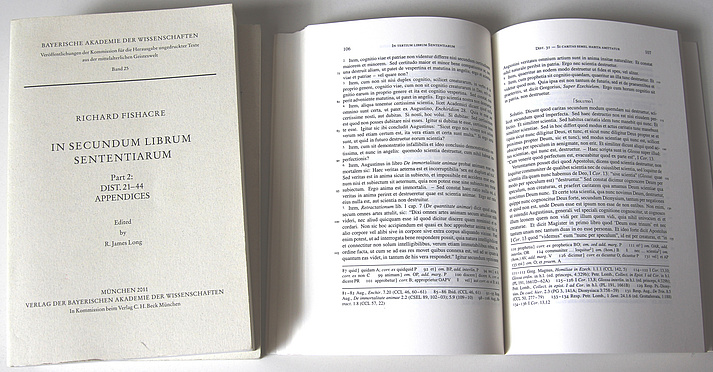 Fertiger Editionsband von Richard Fishacre, In secundum librum sententiarum
